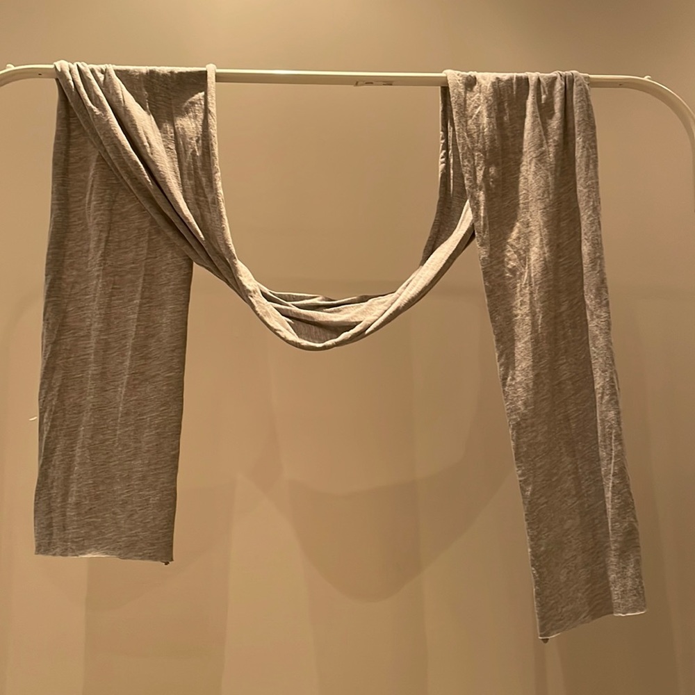 American Apparel, long t-shirt scarf. Heather Grey. Cotton blend.
